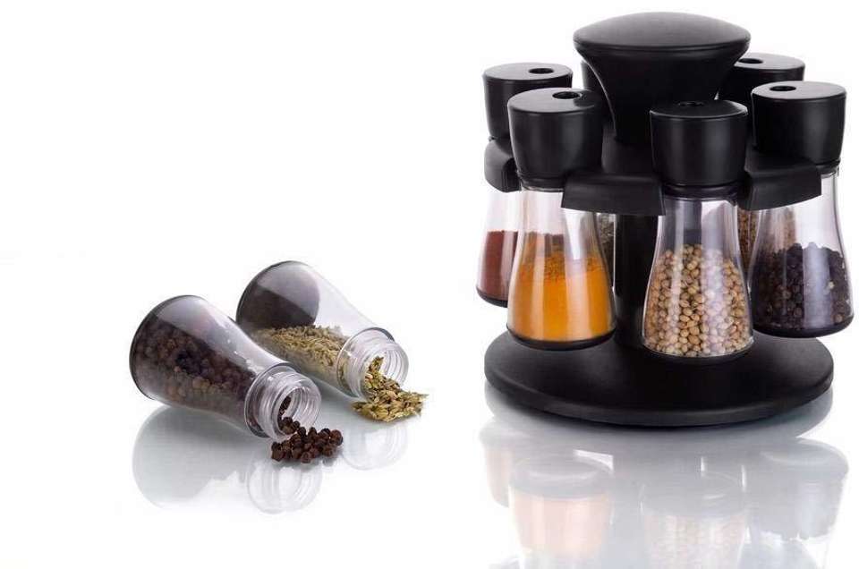 Revolving Plastic Spice Rack Masala Organiser (6 Pcs) Revolve 360 Degree Which Holds 6 Bottles
