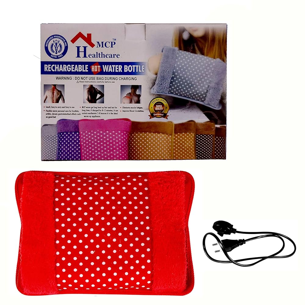 MCP Plain Heating Gel Pad with pocket for pain relief, period cramp relief, electric heating pad, heating pad for back pain (with auto Temperature Control)