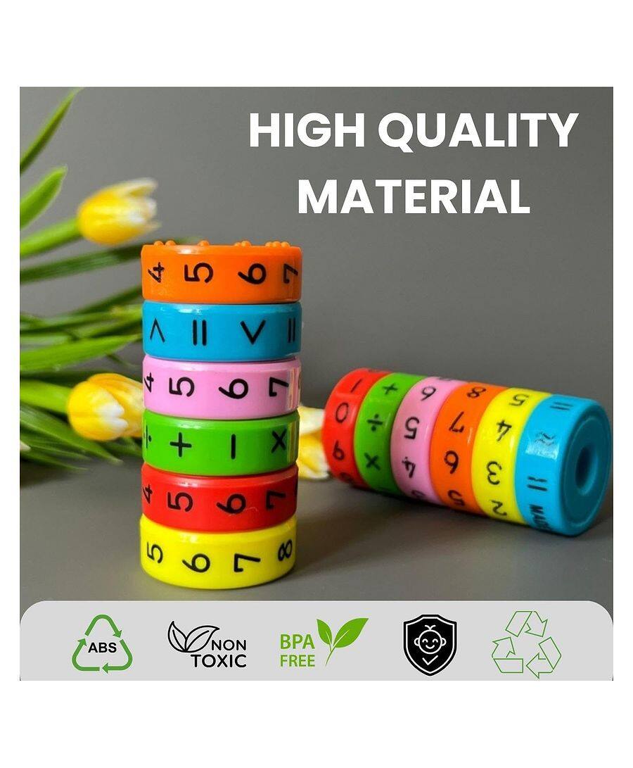 Cylinder Magnetic Blocks Math Toy - Brain Intelligence Developing Magnetic Arithmetic Learning Toys for Kids Boys and Girls | Multicolor (Pack of 1)