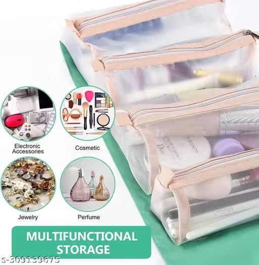 4 in 1 Foldable Toiletry Bag for Travel Detachable Makeup Pouch Cosmetic Organizer Bag for Women
