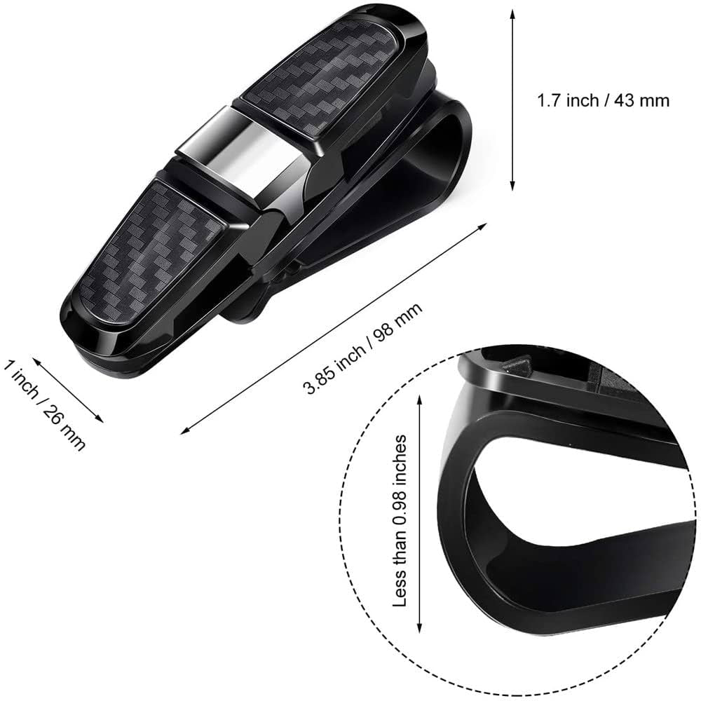 Car Sunglass Holder Eyeglasses Storage Fastener Sun Visor Clip-On Glass Case For All Cars,Sunglasses Glasses With Ticket Card Clip Mount 180° Rotation Car Glasses Holder With Ticket Card Clip