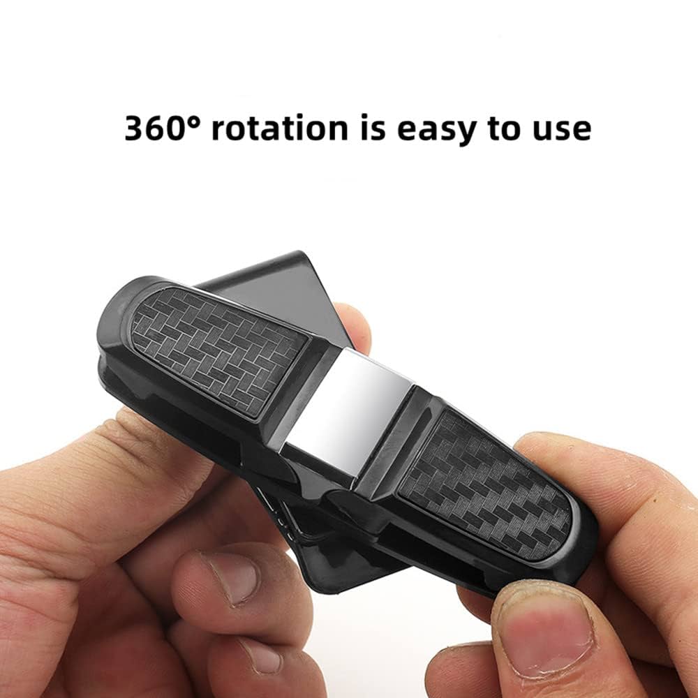 Car Sunglass Holder Eyeglasses Storage Fastener Sun Visor Clip-On Glass Case For All Cars,Sunglasses Glasses With Ticket Card Clip Mount 180° Rotation Car Glasses Holder With Ticket Card Clip