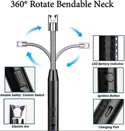 Light Smarter, Not Harder – USB Rechargeable Electric Arc Lighter for Every Occasion!