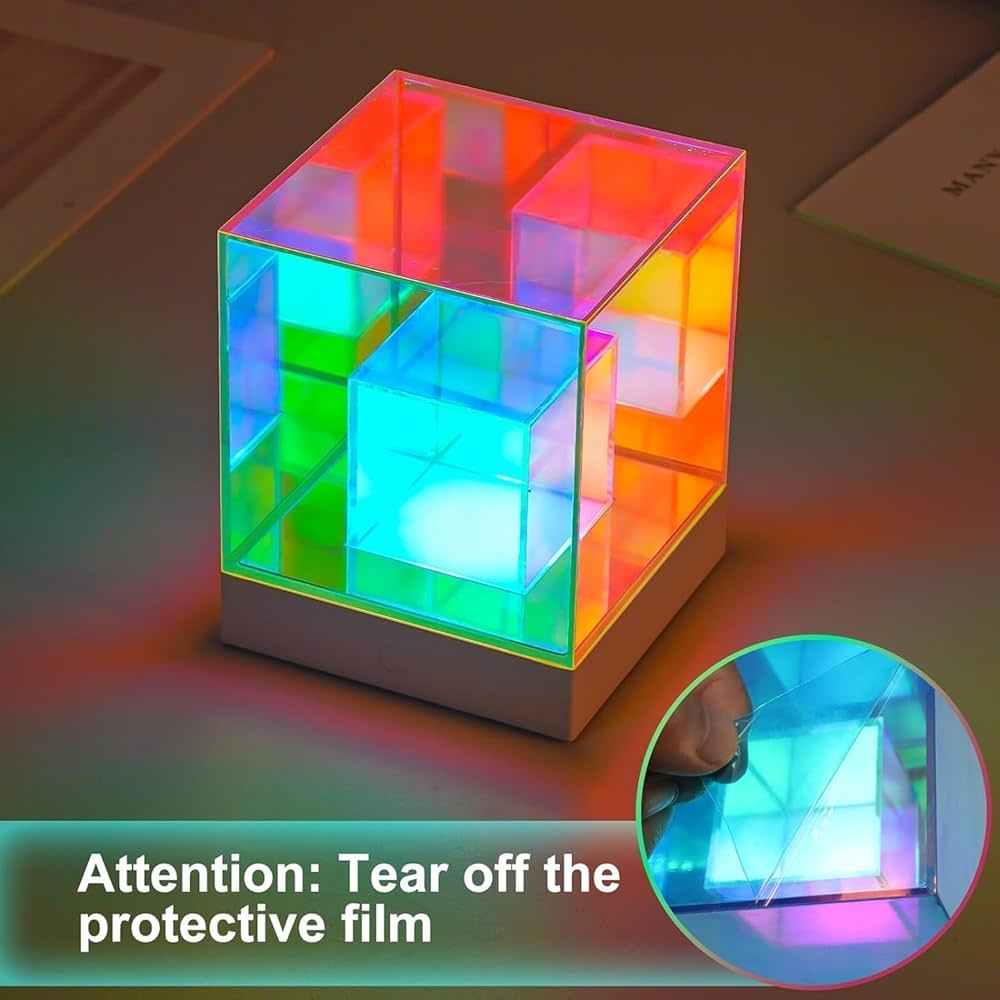 Infinity Cube Lamp | Cube Light | 3D Infinity Cube Lamp | 3D Infinity Cube Light | Table RGB LED Lamp | Table Lamp | 3D Infinity Light | LED Cube Table Lamp | DIY Cube Mirror Lamp