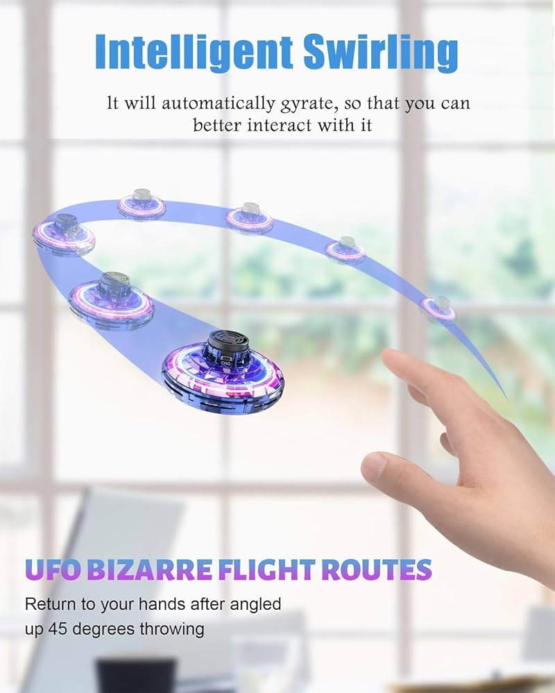 Hand Spinner | Magical Spinner, Flying Ball, Fidget Spinner Toy Hand Controlled Boomerang Hover UFO Flying Spinner, Gyro Flying Spinner Cool Toys Stress Relief Toy