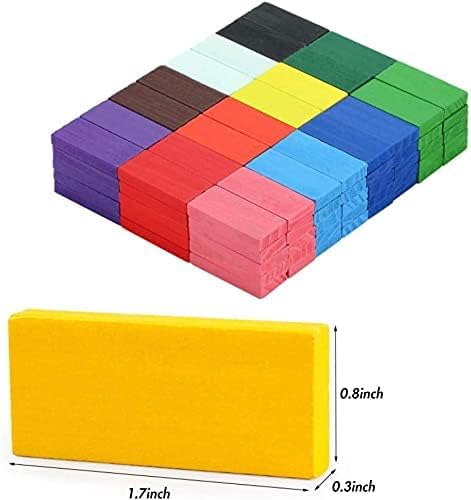 120 pcs Colorful Wooden Domino Block Set for Kids Educational and Learning Activity Game Play | Helps in Skill Development and Color Recognition (12 Colors)