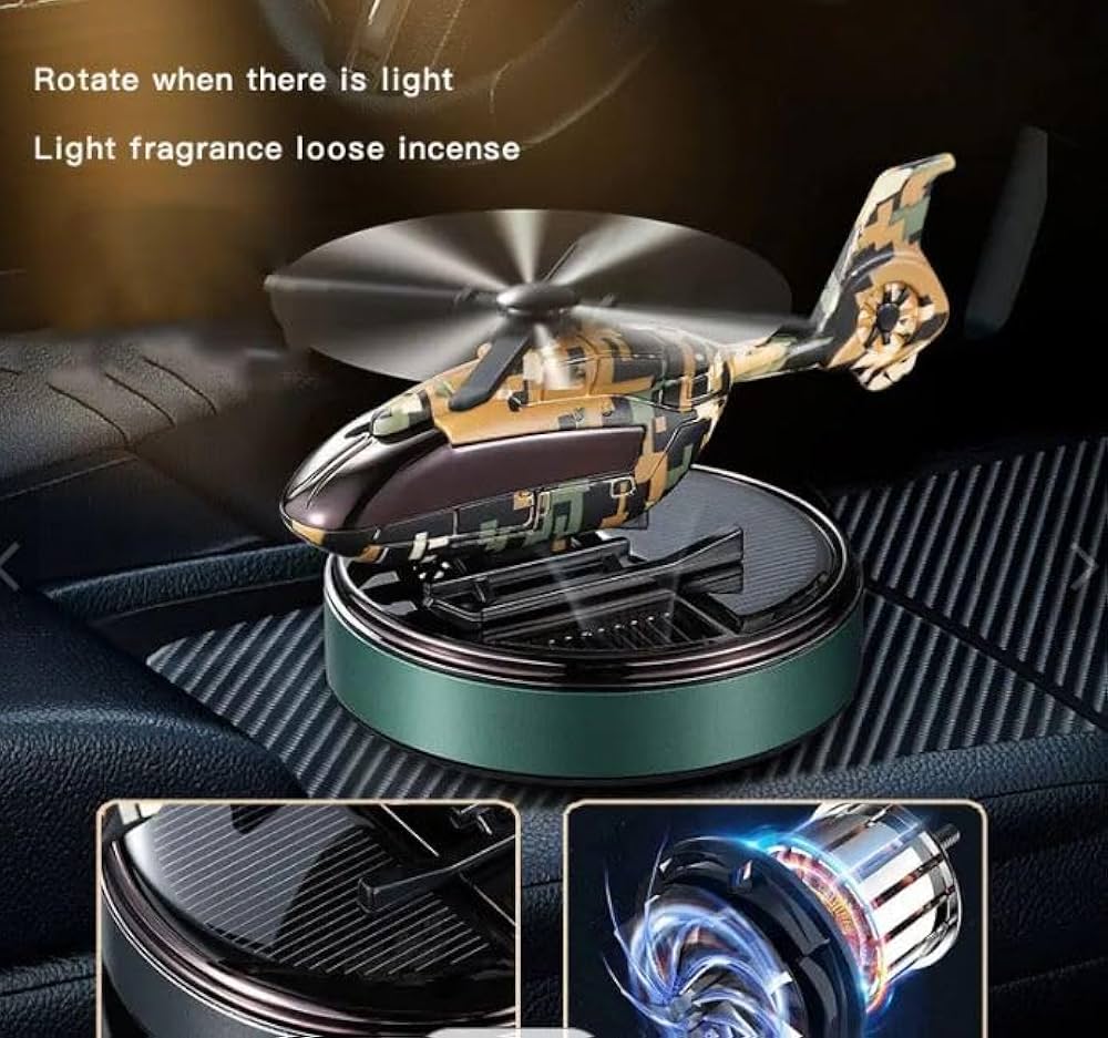 ARMY HELICOPTER" Solar Perfume,Aroma Diffuser, Air Freshner For Car Dashboard, Home, Office, Air Purifier (Pack of 1)