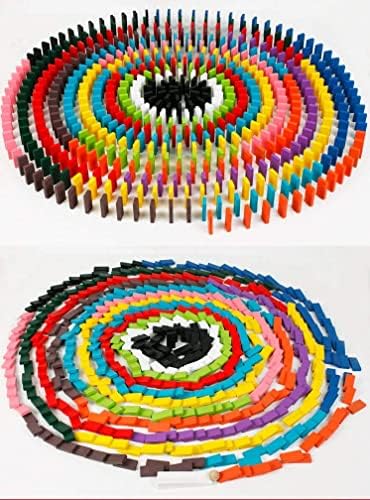 120 pcs Colorful Wooden Domino Block Set for Kids Educational and Learning Activity Game Play | Helps in Skill Development and Color Recognition (12 Colors)