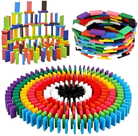 120 pcs Colorful Wooden Domino Block Set for Kids Educational and Learning Activity Game Play | Helps in Skill Development and Color Recognition (12 Colors)