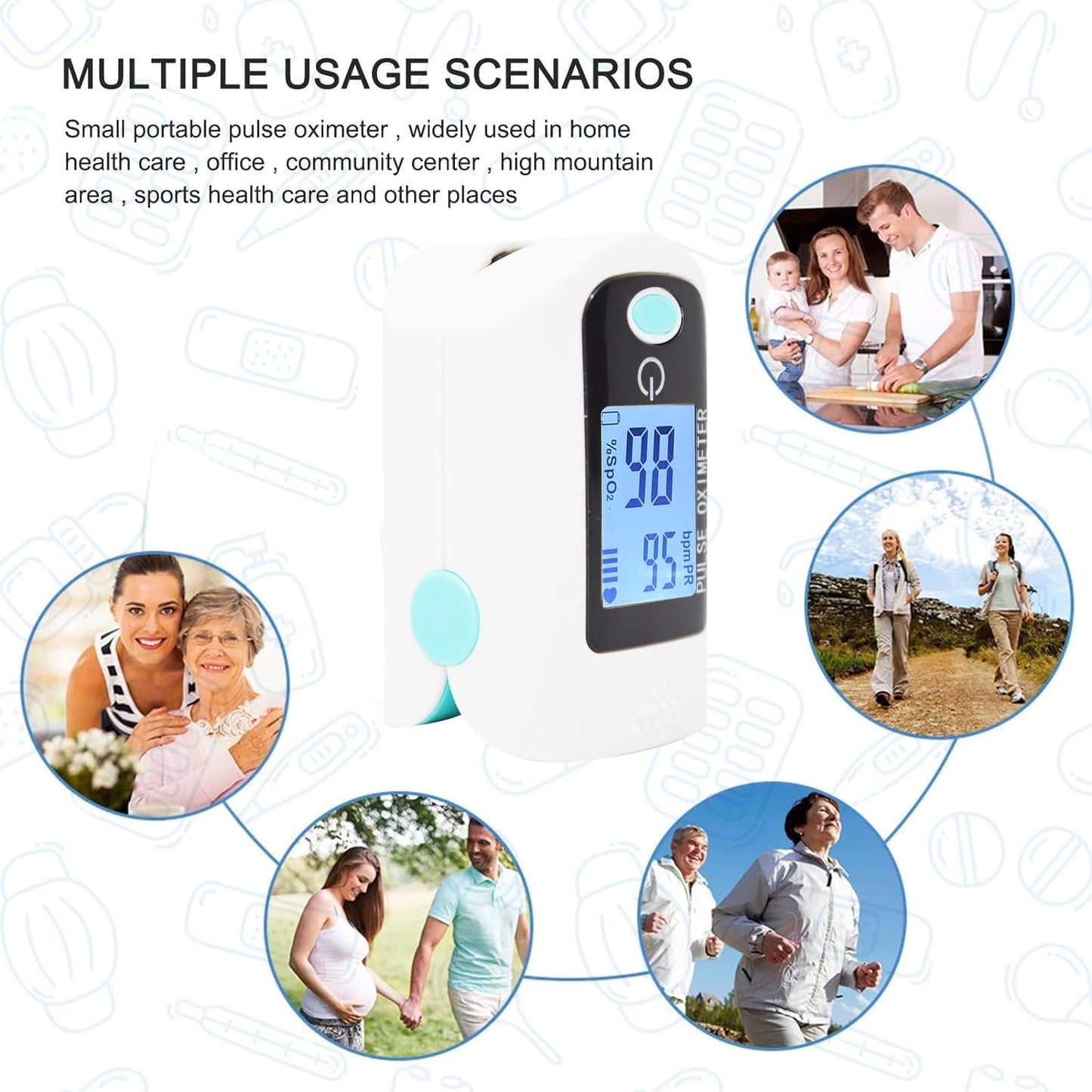 MCP X1805 Pulse Oximeter with Oxygen Saturation Monitor, Heart Rate and SpO2 Levels Oxygen Meter with LED Display Pulse Oximeter