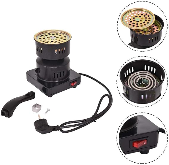 Multipurpose Charcoal Burner,Electric Hookah Coal Burners for Shisha Incl Overheat Protection,Smart Heat Control,220V
