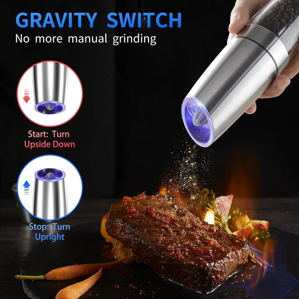 Glass Gravity Electric Salt Pepper Grinder