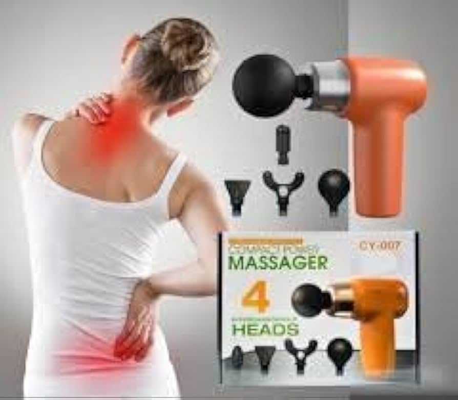 Muscle Massager Gun for Pain Relief, 4 Massage Heads, Cycle Modes