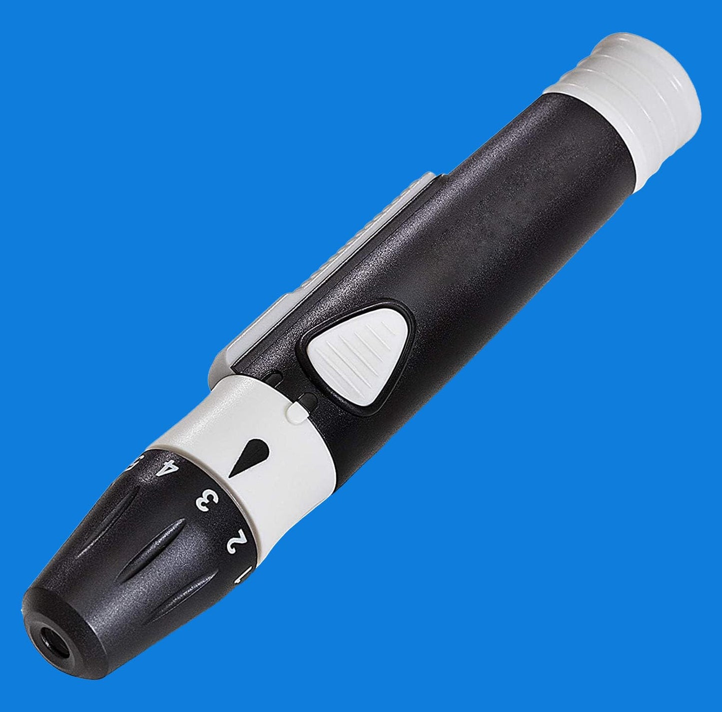 MCP Lancing Device Pen 5 Depth Settings Pain-free with 100 Round Lancets for glucometer gamma Sterilized 30G sugar test needles (Universally Compatible