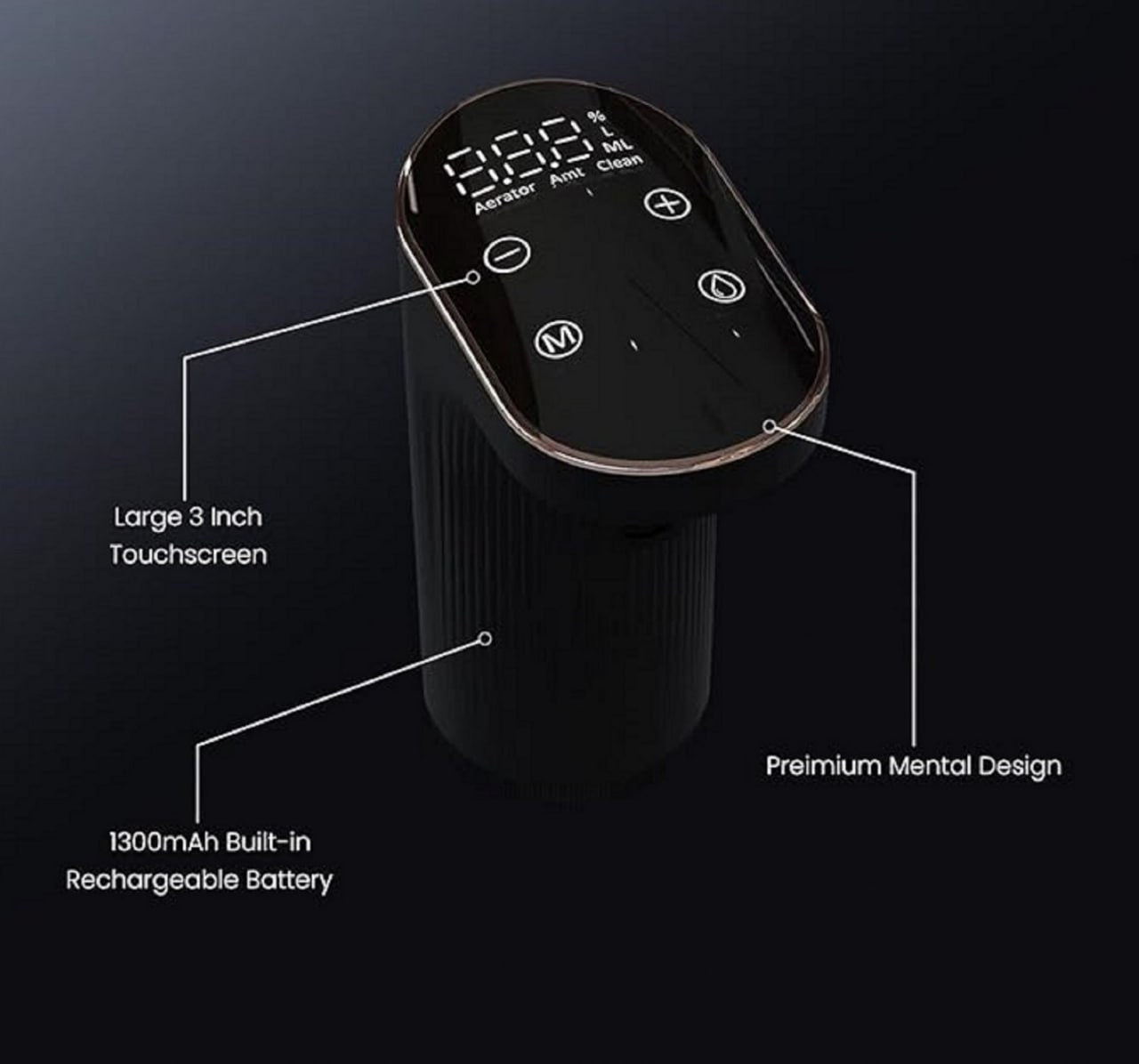 Smart Alcohol Dispenser and Wine Aerator, Peg Measurer Dispenses 1-999ML with Instant Wine Aeration and Self Cleaning