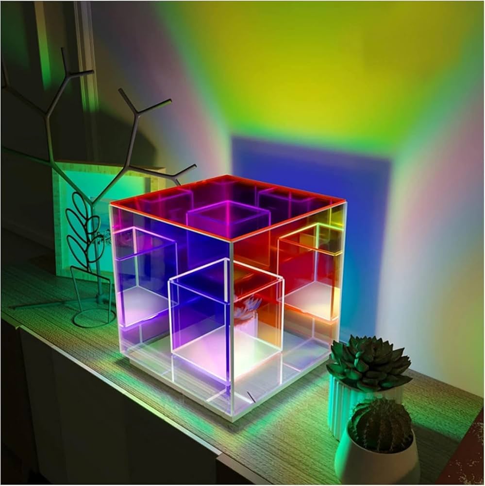Infinity Cube Lamp | Cube Light | 3D Infinity Cube Lamp | 3D Infinity Cube Light | Table RGB LED Lamp | Table Lamp | 3D Infinity Light | LED Cube Table Lamp | DIY Cube Mirror Lamp