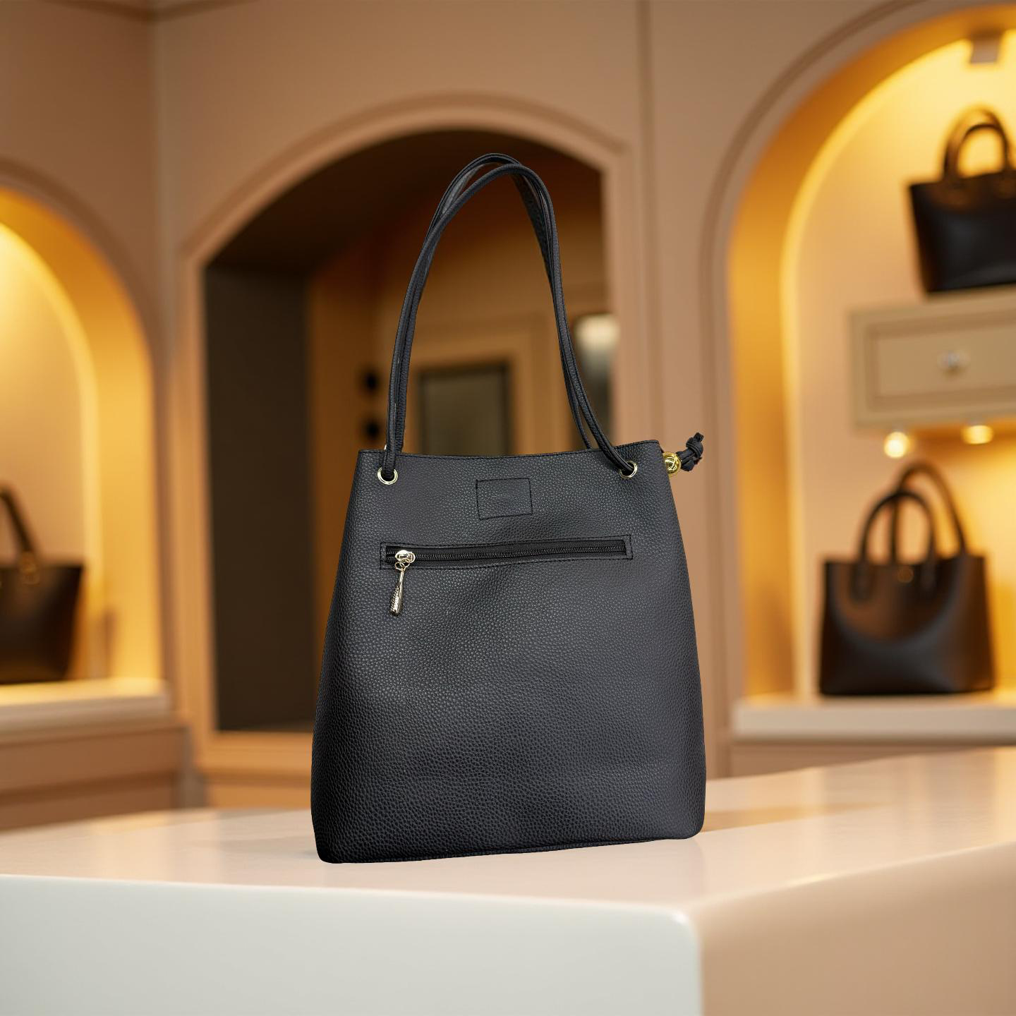 Elegant Leather-Finish Tote Bag – Timeless Style, Everyday Function