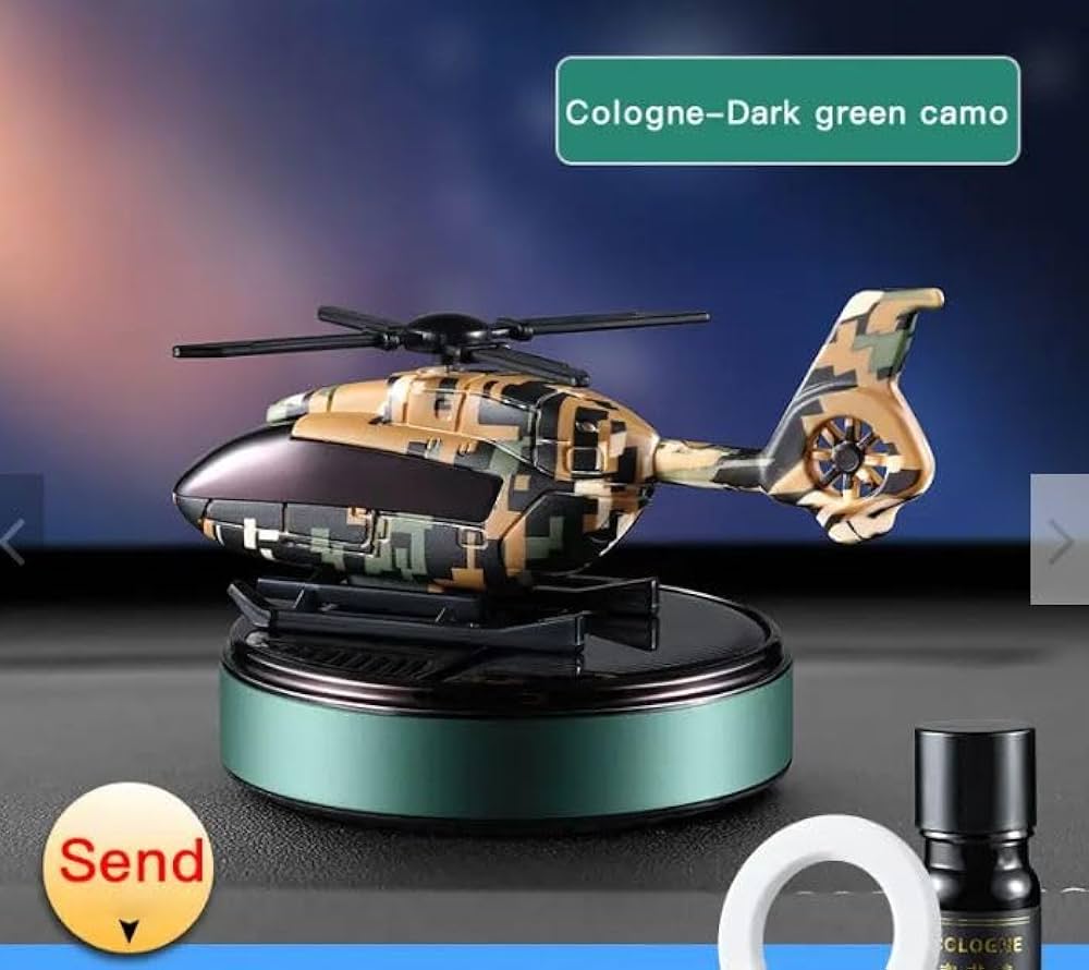 ARMY HELICOPTER" Solar Perfume,Aroma Diffuser, Air Freshner For Car Dashboard, Home, Office, Air Purifier (Pack of 1)