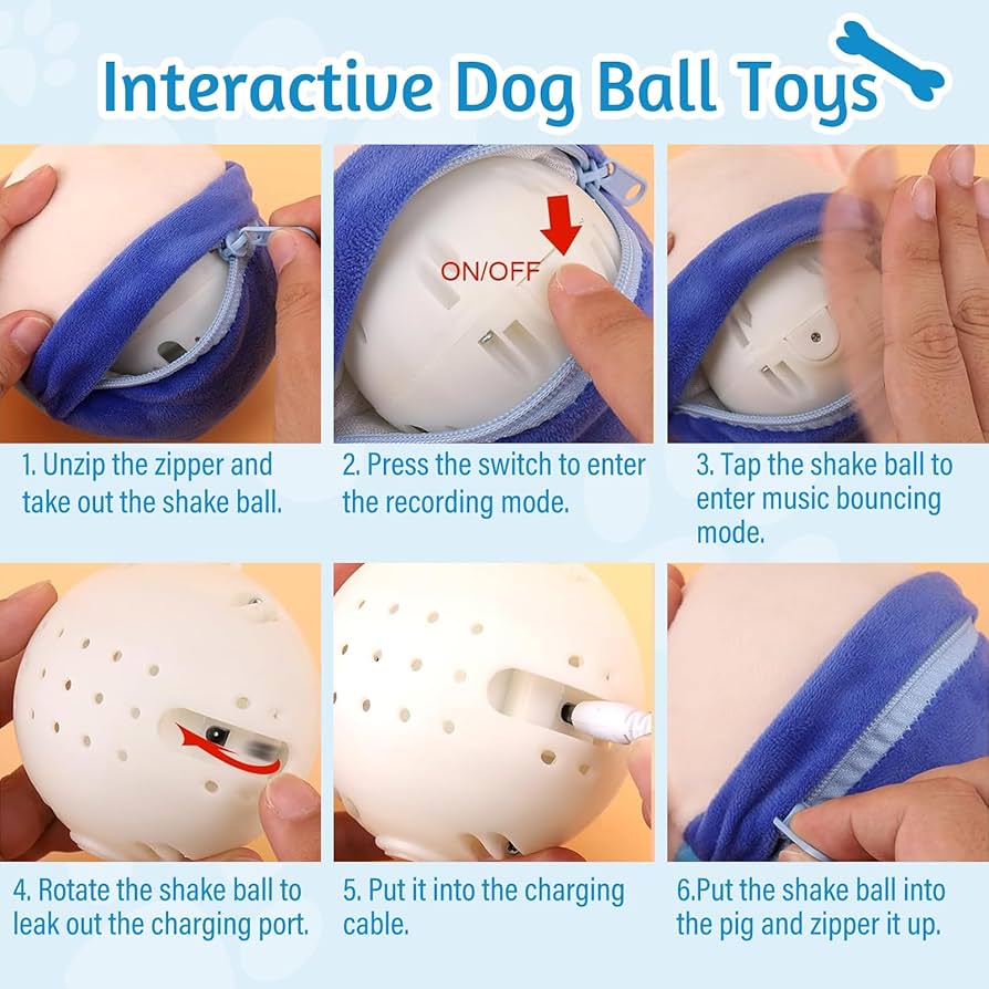 Active Moving Pet Plush Toy Interactive Dog Toys Talking Shake Bounce Boredom Toys Jumping Pig Toy For Dog Washable Cartoon Pig Plush Moving Dog Ball For Pets Cats Small And Medium Dogs