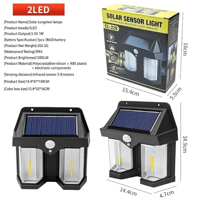 Solar Sensor Light, Motion Light-Operated, Outdoor Waterproof Wall Lamp