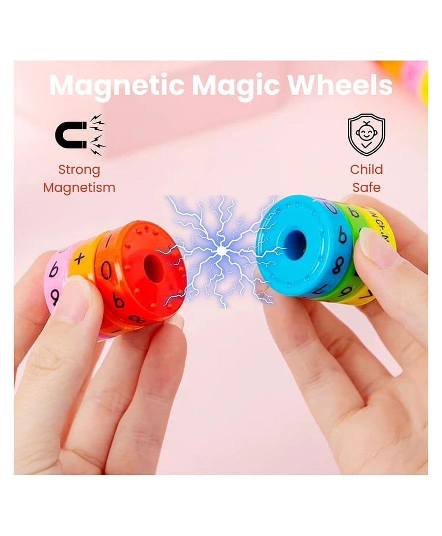 Cylinder Magnetic Blocks Math Toy - Brain Intelligence Developing Magnetic Arithmetic Learning Toys for Kids Boys and Girls | Multicolor (Pack of 1)