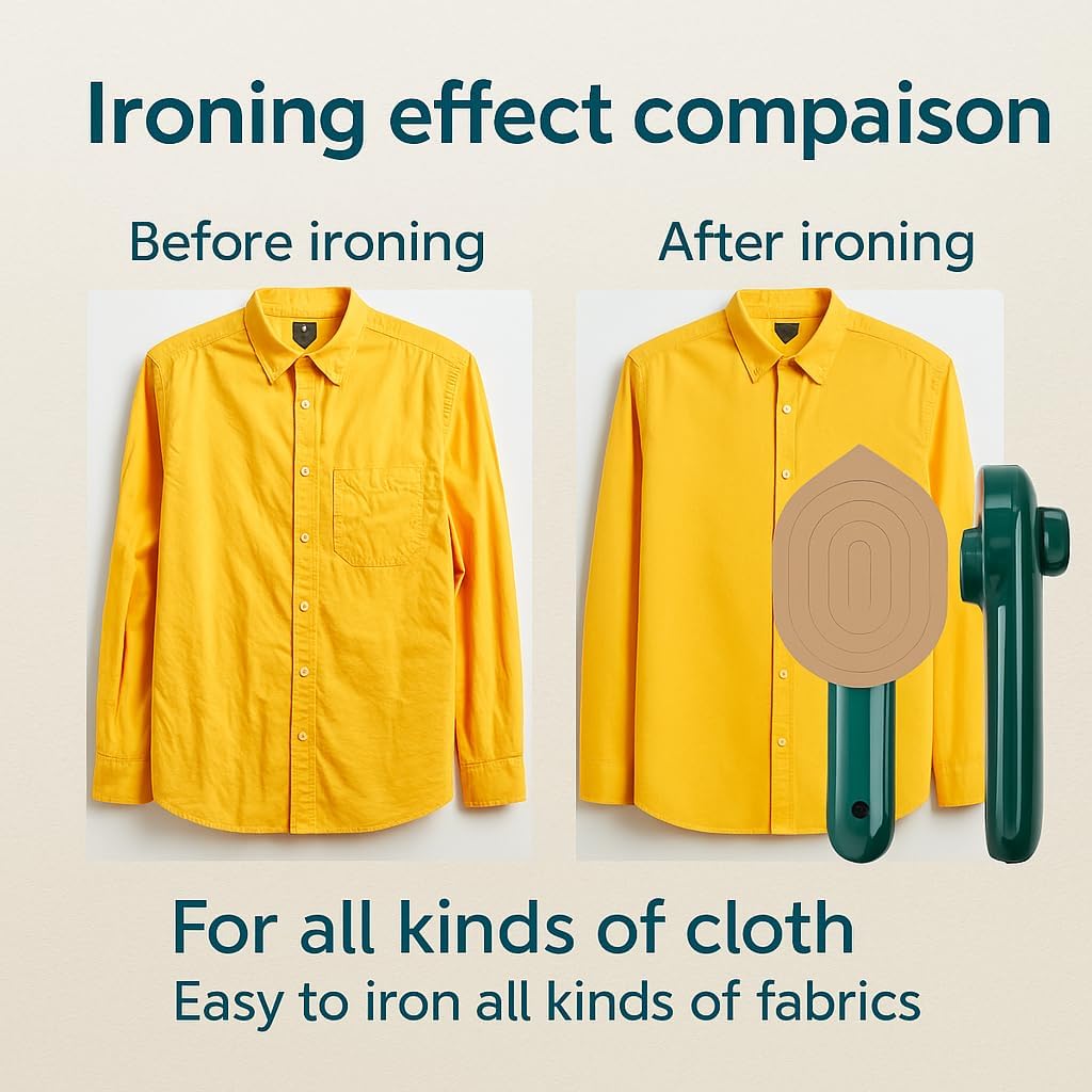 creatives Mini Portable Steam Iron | Mini Ironing Machine for Clothes | Supports Dry and Wet Ironing | Garment Steamer for Home & Travel - Perfect for Gifting,