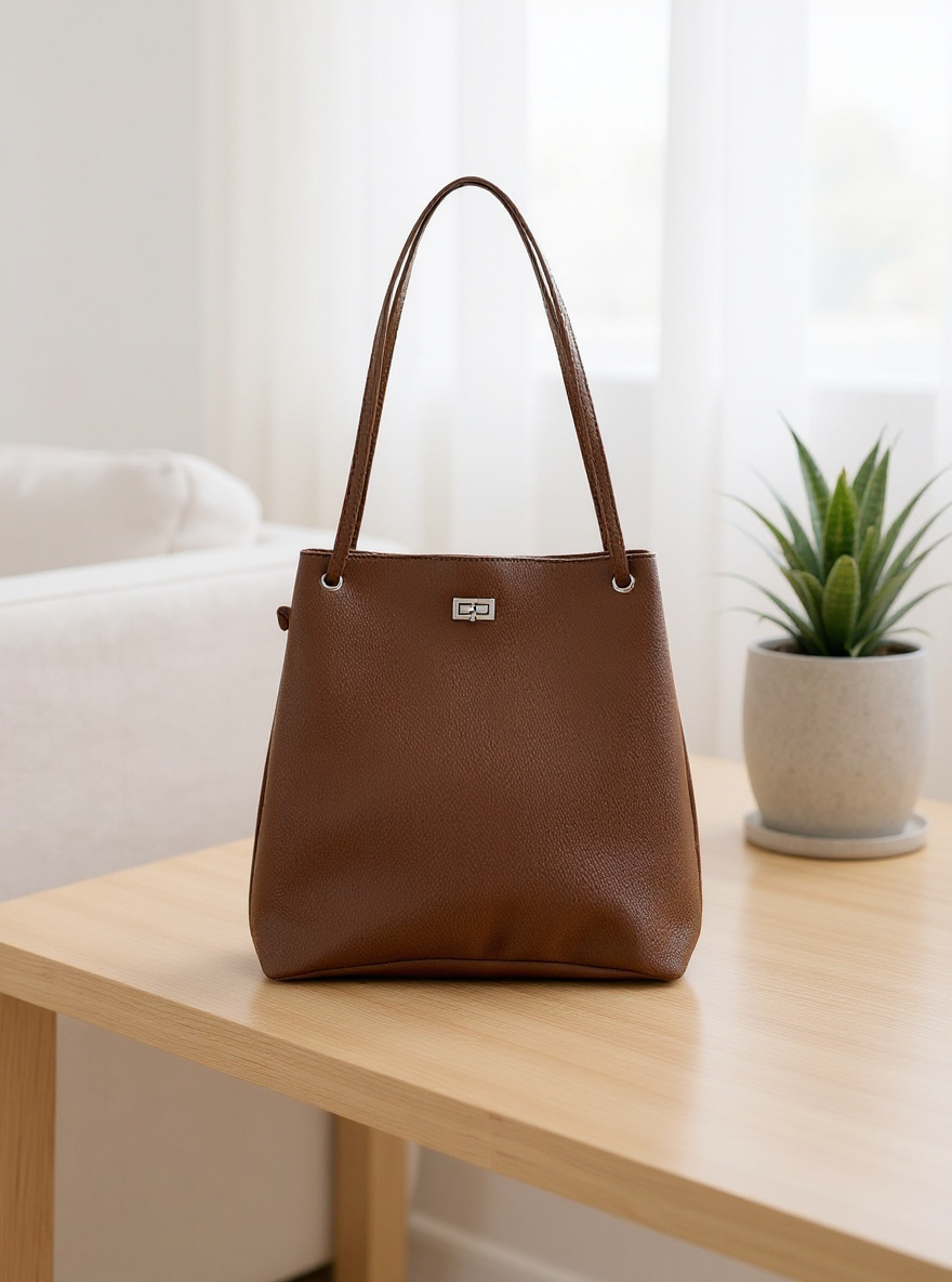 Elegant Leather-Finish Tote Bag – Timeless Style, Everyday Function