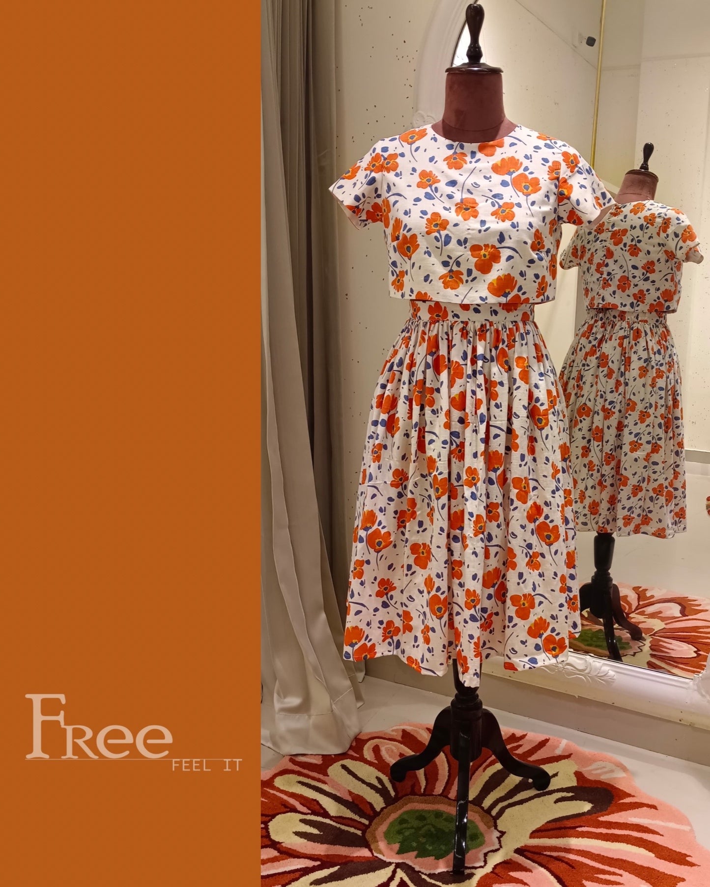 Blossom Breeze... Crop Top & Skirt.. Co-Ord Set