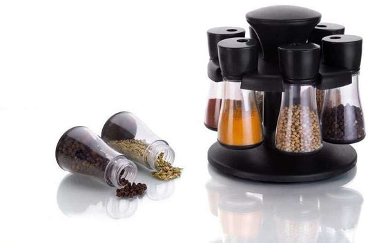 Revolving Plastic Spice Rack Masala Organiser (6 Pcs) Revolve 360 Degree Which Holds 6 Bottles