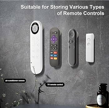 4Pcs Magnetic Remote Control Holder Wall Mount, Hole Free TV Remote Holder Self-Adhesive, Remote Control Holder Organizers for Tv Backside As Well As Fan and Air Conditioner