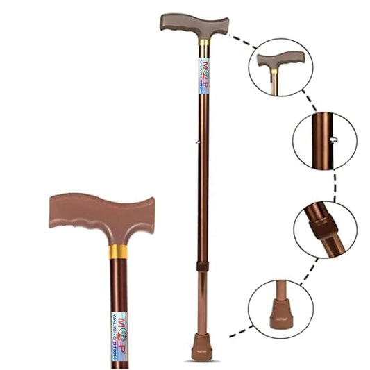 Jindal Premium Height Adjustable Walking Stick Aluminium Cane Hand Stick Trekking Support Stick for Men, Women & Old People