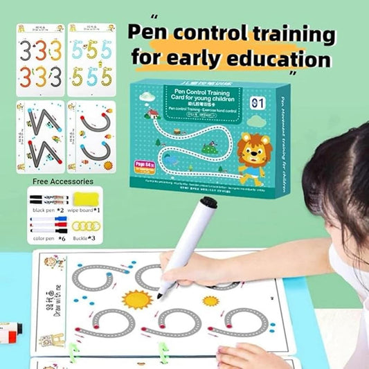 Educational Toys,Reusable Magic Practice Copybook Kit for Kids, Writing Practice and Pen Control Workbook Set