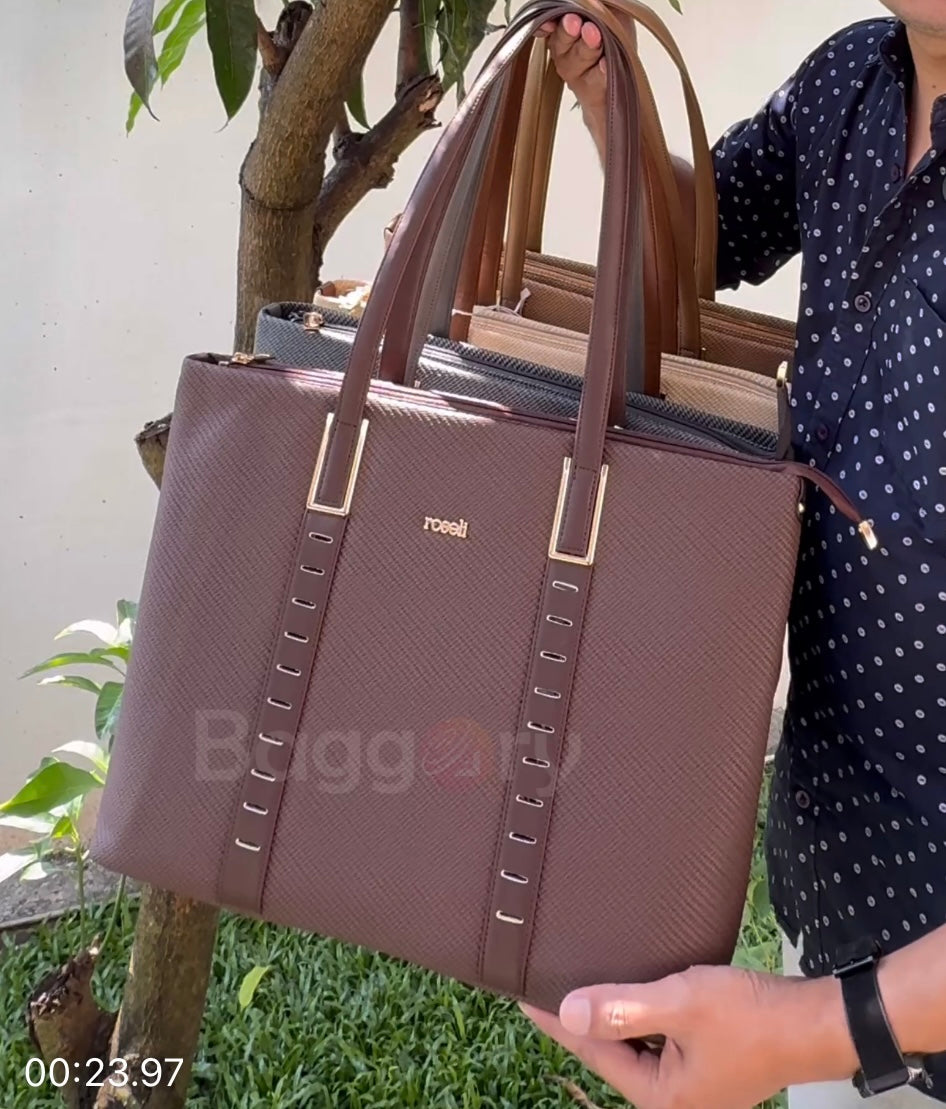 Rosell Executive Tote – Premium Textured Handbag