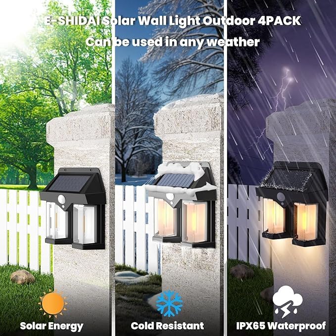 Solar Sensor Light, Motion Light-Operated, Outdoor Waterproof Wall Lamp