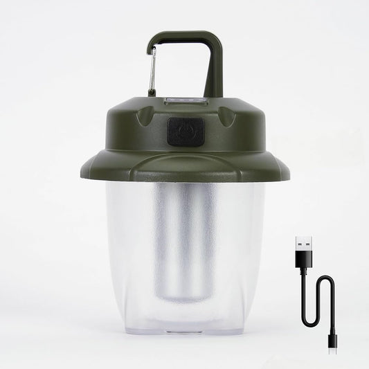 Mini LED Camping Lights for Tent Lights Portable Camping Lantern Rechargeable Outdoor Flashlight Battery Powered,450LM Camp Accessories for Hiking Backpacking Emergency Outage(Green)