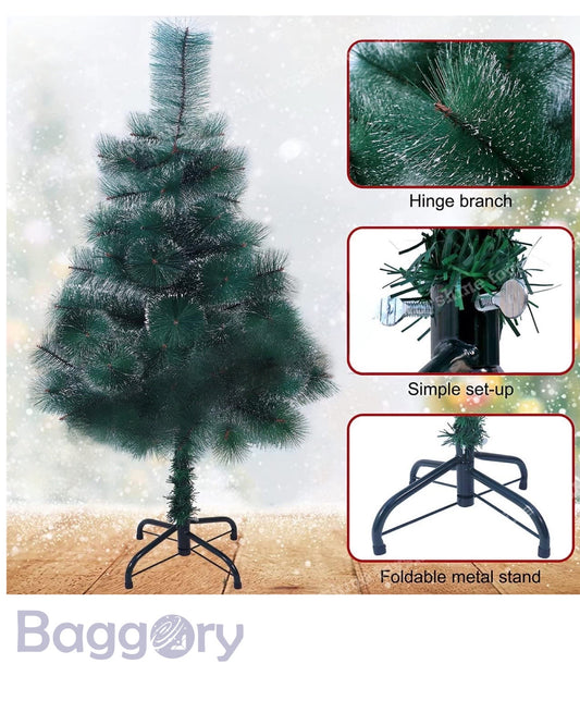 Snow Pine Christmas Tree Celebration Decoration Indoor Outdoor X-mas Santa Claus Tree Heavy with Metal Base 4/5/6 Feet