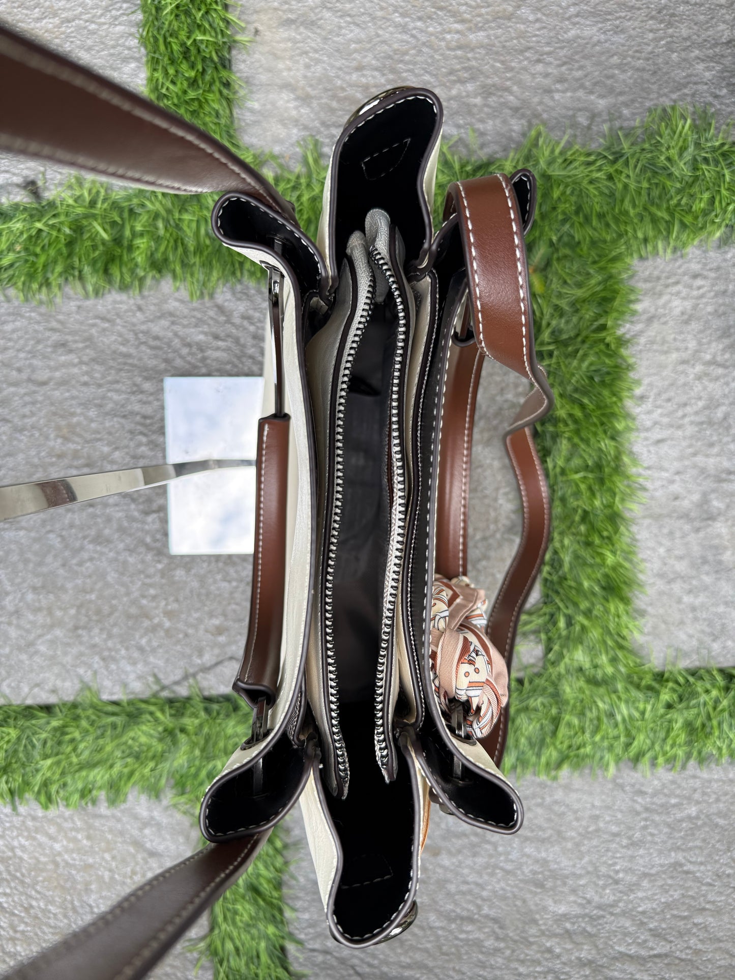 Elegant Dual-Tone Imported Handbag