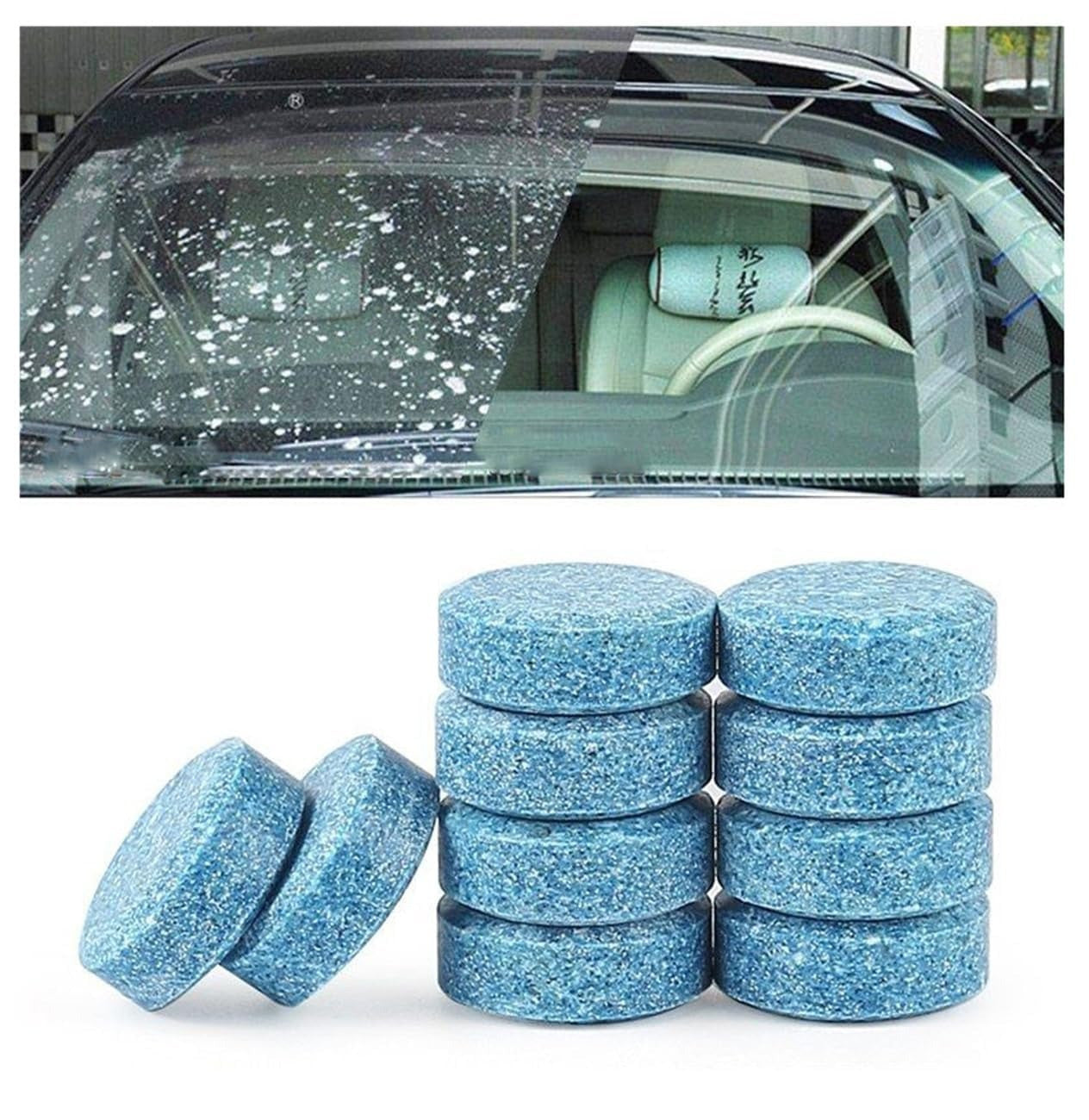 Car Windshield Washer Tablet | Windshield Cleaning Tablet | Car Glass Cleaner Tablet Car Accessories Car Wiper Detergent Effervescent Tablets Washer Auto Windshield Cleaner Glass Wash Cleaning Tablets. Pack of 10