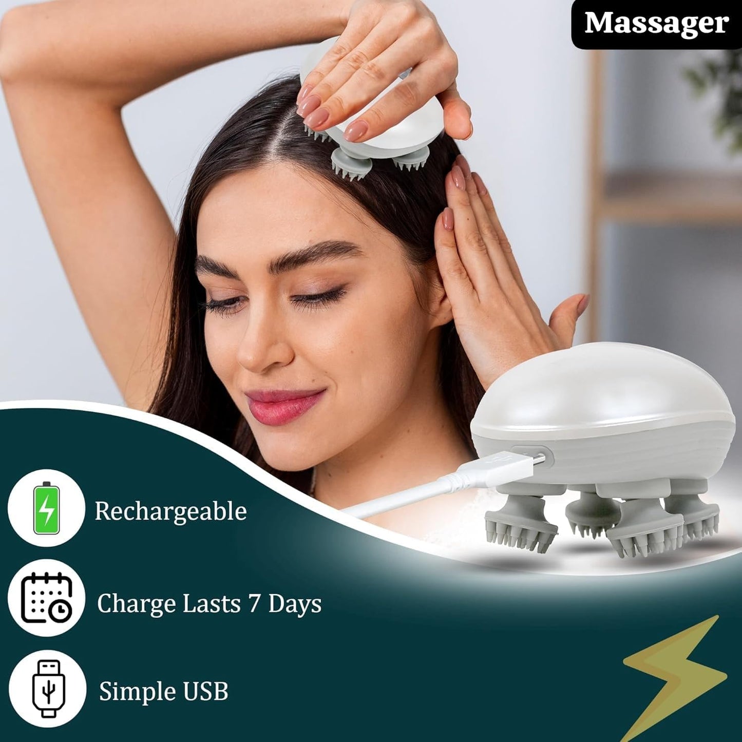 Gadgets World Head Massager, Scalp Massager for Hair Growth, Head Massage with Kneading Technique, Multicolour