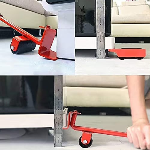 Heavy Furniture and Appliance Mover Tool Set - Roller Lifter Moving System With 4 Wheel Sliders Kit (Set of 1)