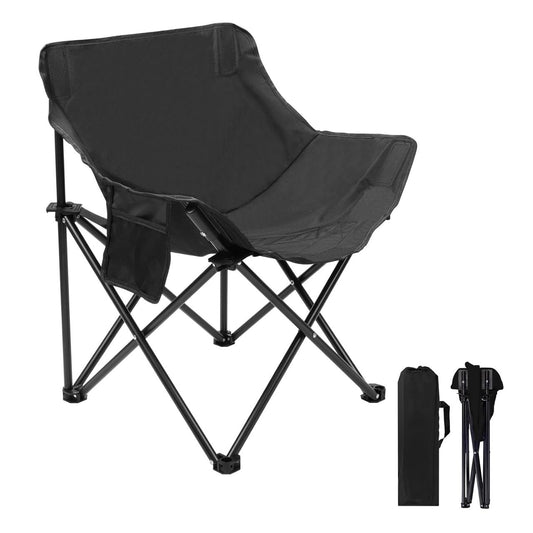 Folding Chair Big with Side Pocket - Portable Foldable Nylon Base Fabric Camping Chair for Fishing Beach Picnic Outdoor Garden Chair