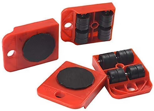Heavy Furniture and Appliance Mover Tool Set - Roller Lifter Moving System With 4 Wheel Sliders Kit (Set of 1)