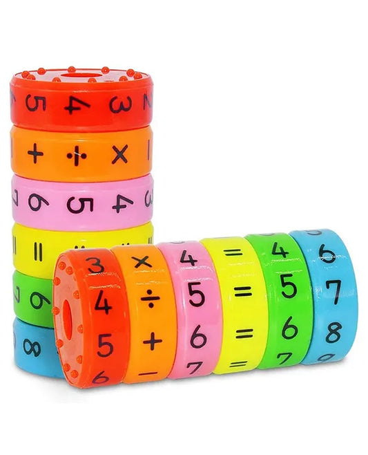 Cylinder Magnetic Blocks Math Toy - Brain Intelligence Developing Magnetic Arithmetic Learning Toys for Kids Boys and Girls | Multicolor (Pack of 1)