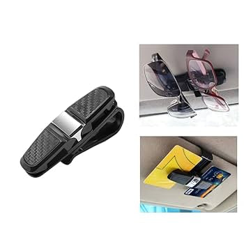 Car Sunglass Holder Eyeglasses Storage Fastener Sun Visor Clip-On Glass Case For All Cars,Sunglasses Glasses With Ticket Card Clip Mount 180° Rotation Car Glasses Holder With Ticket Card Clip