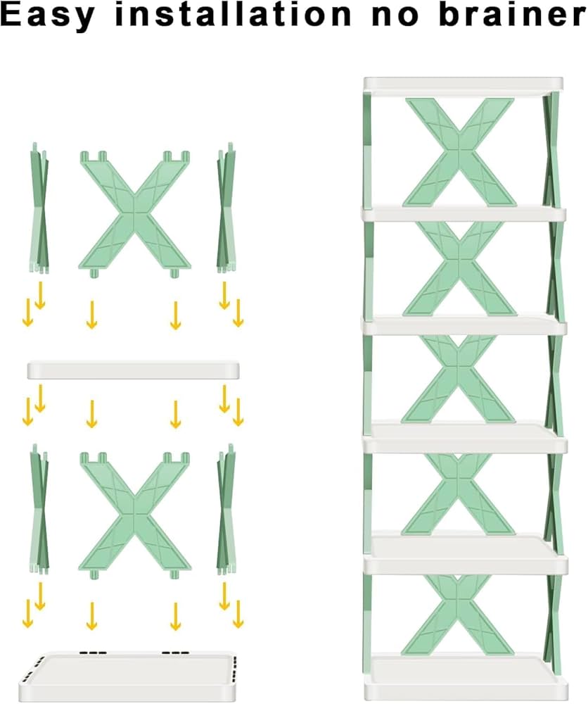 Multipurpose Shoe Rack for Home Plastic, Adjustable Stand Organizer Stackable Storage Bedroom Entryway Shelf Footwear Collapsible Corner Tower Shoes and Book Slots Rack (8 Layer Shoe Rack)