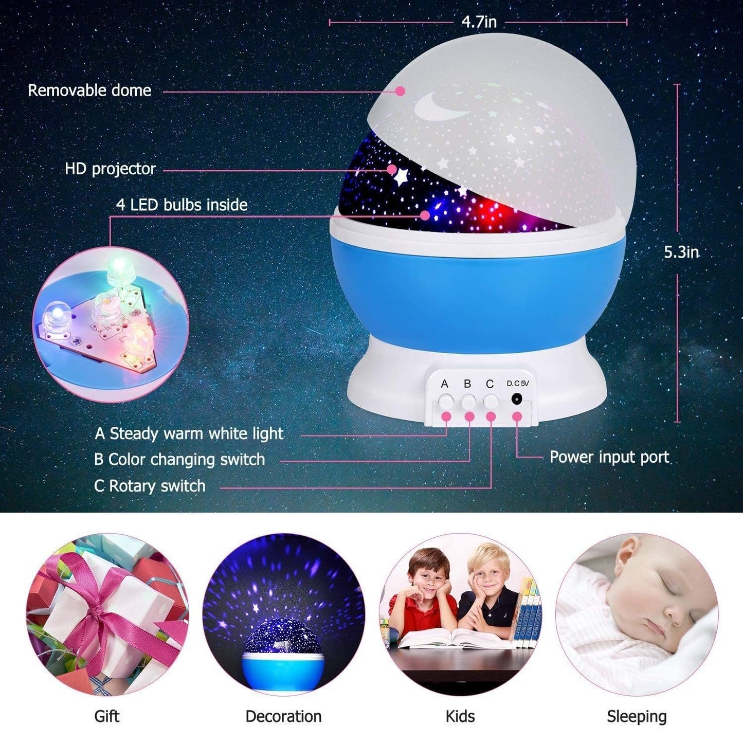 Star Master 360° Rotating Projection Lamp