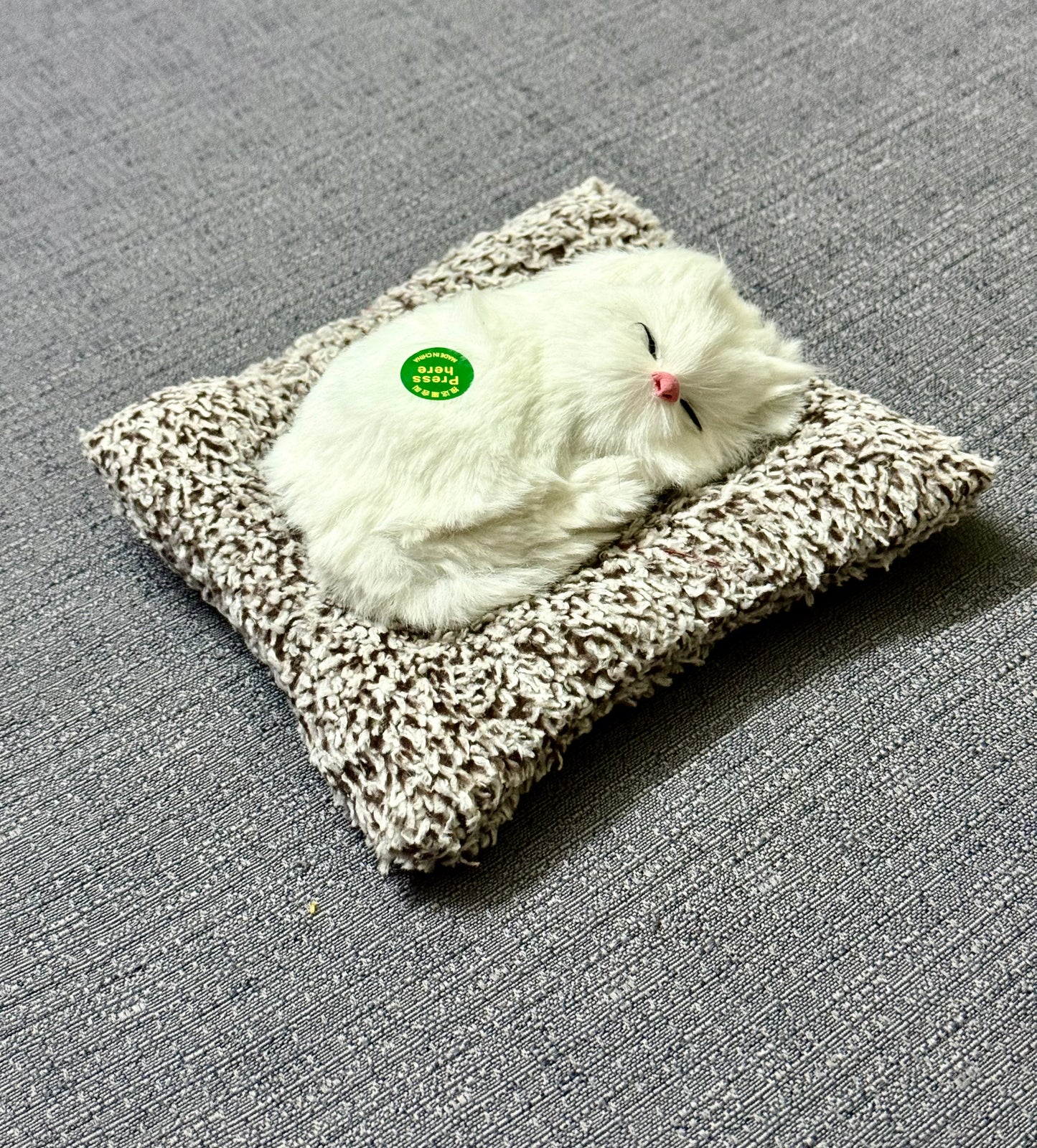 Sleeping Cat Toy with Sound | Soft Plush Cat Animal Toy for Children | Press Activated Realistic Sounds