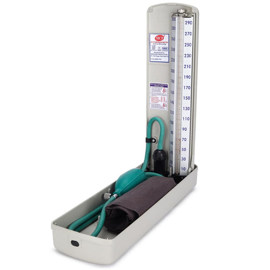 MCP Healthcare Deluxe Mercury Sphygmomanometer: Accurate Arm Blood Pressure Monitoring for Professional & Personal Use (Grey)