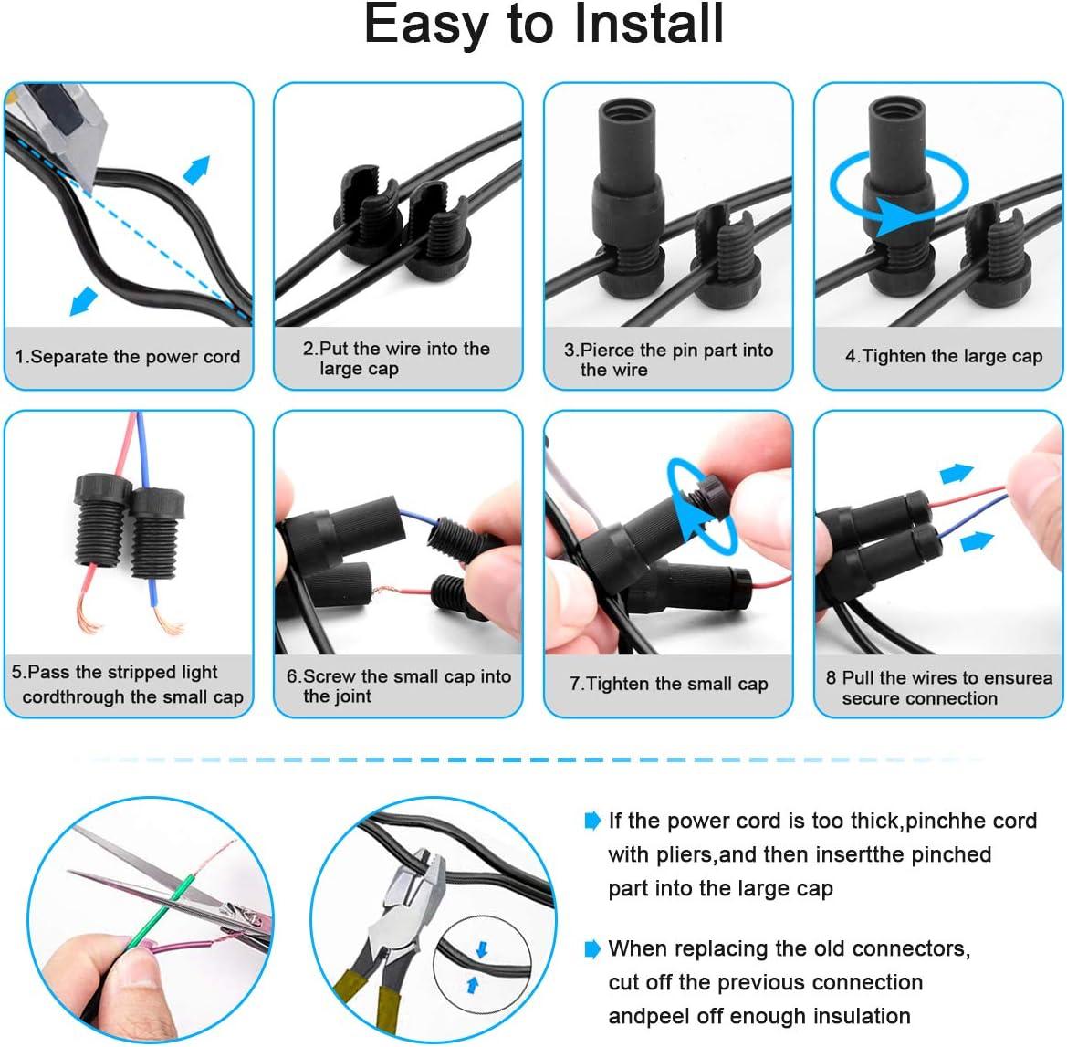 Low Voltage Landscape Lighting Cable Connector - 12-20 Gauge Wire Connectors for Landscape Lighting Path Lights pack of 5