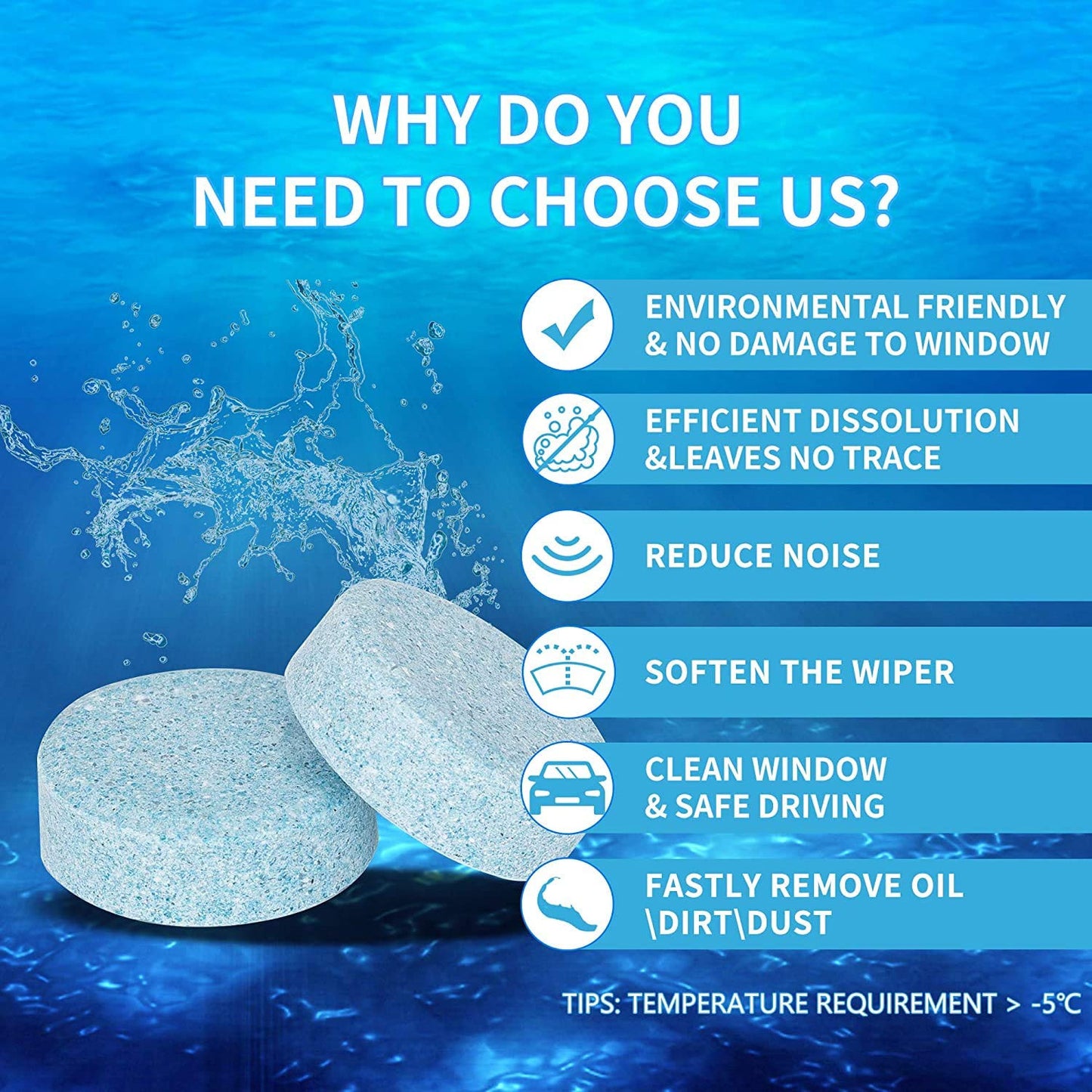 Car Windshield Washer Tablet | Windshield Cleaning Tablet | Car Glass Cleaner Tablet Car Accessories Car Wiper Detergent Effervescent Tablets Washer Auto Windshield Cleaner Glass Wash Cleaning Tablets. Pack of 10